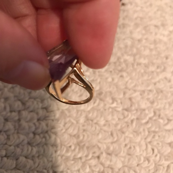 Amethyst fantasy ring 14k setting/ with Diamond accents - Picture 6 of 14
